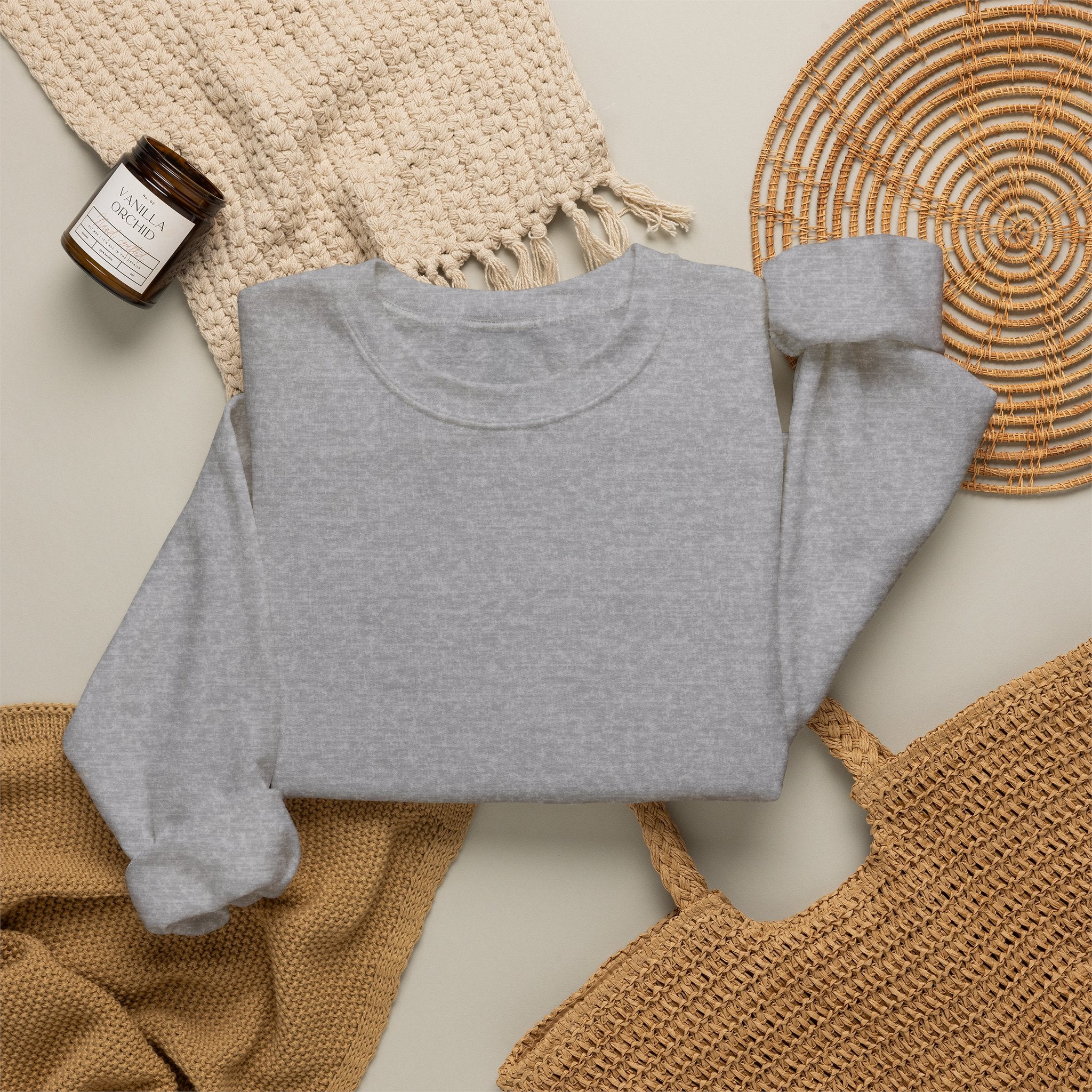Mens X-Press Quality Luxury Sport Gray Crewneck Sweatshirt
