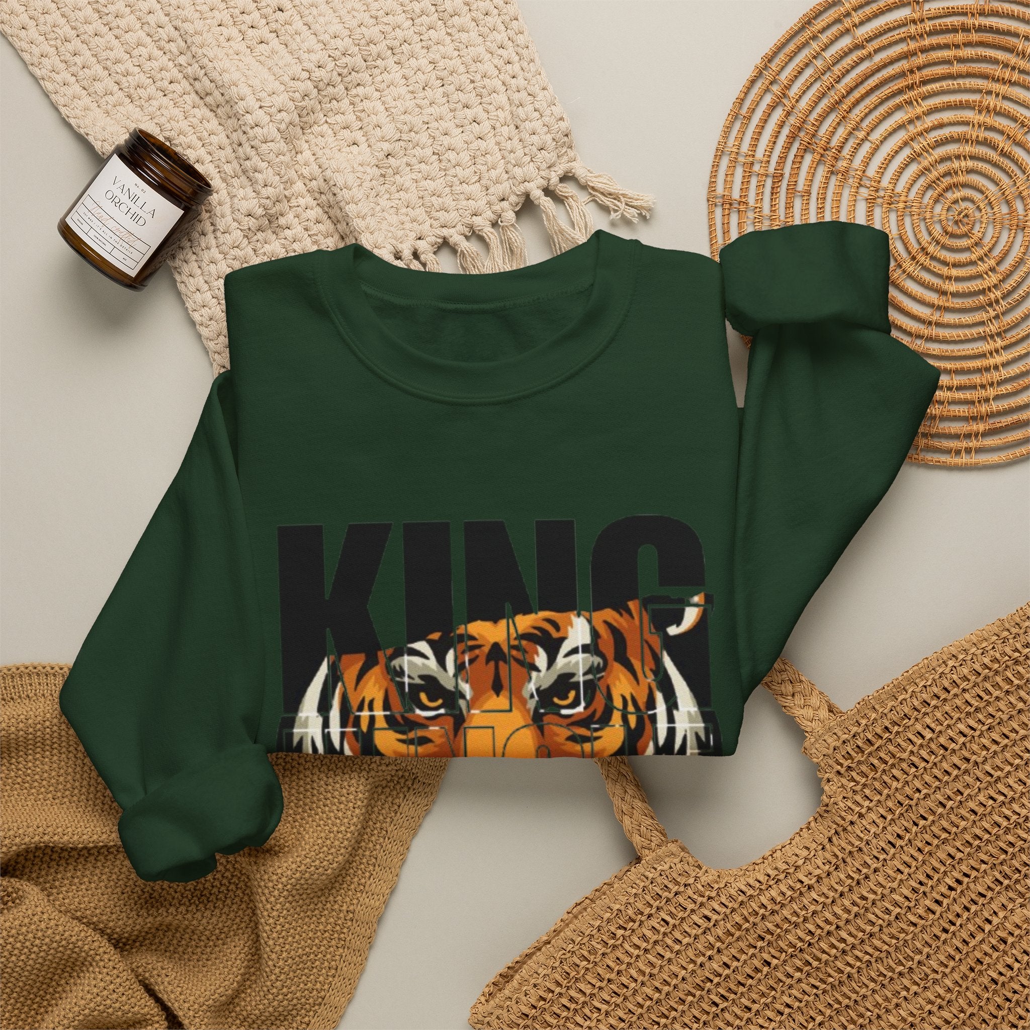King of the Jungle Tiger Graphic Men's Premium Sweatshirt | The Fashion Studio Graphic Men's Premium Sweatshirt