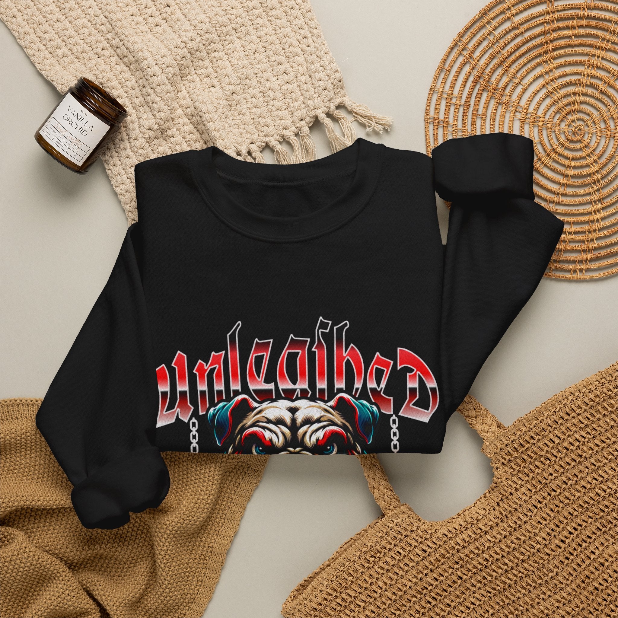 Unleashed Bulldog Graphic Premium Unisex Crewneck Sweatshirt | The Fashion Studio Graphic Premium Unisex Crewneck Sweatshirt