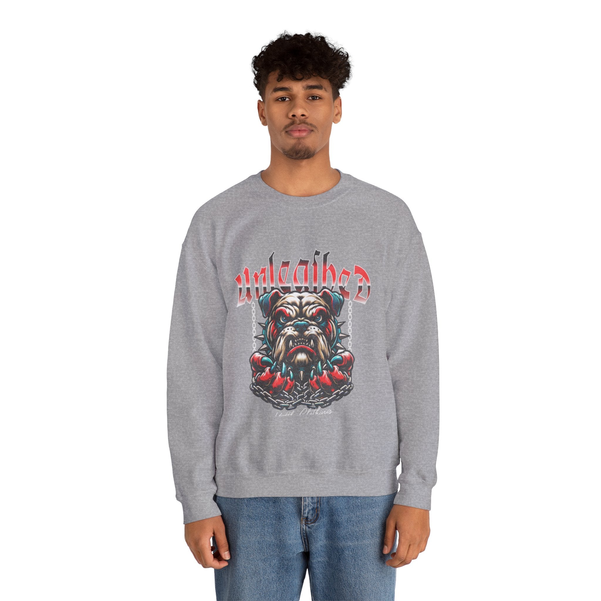 Unleashed Bulldog Graphic Premium Unisex Crewneck Sweatshirt | The Fashion Studio Graphic Premium Unisex Crewneck Sweatshirt