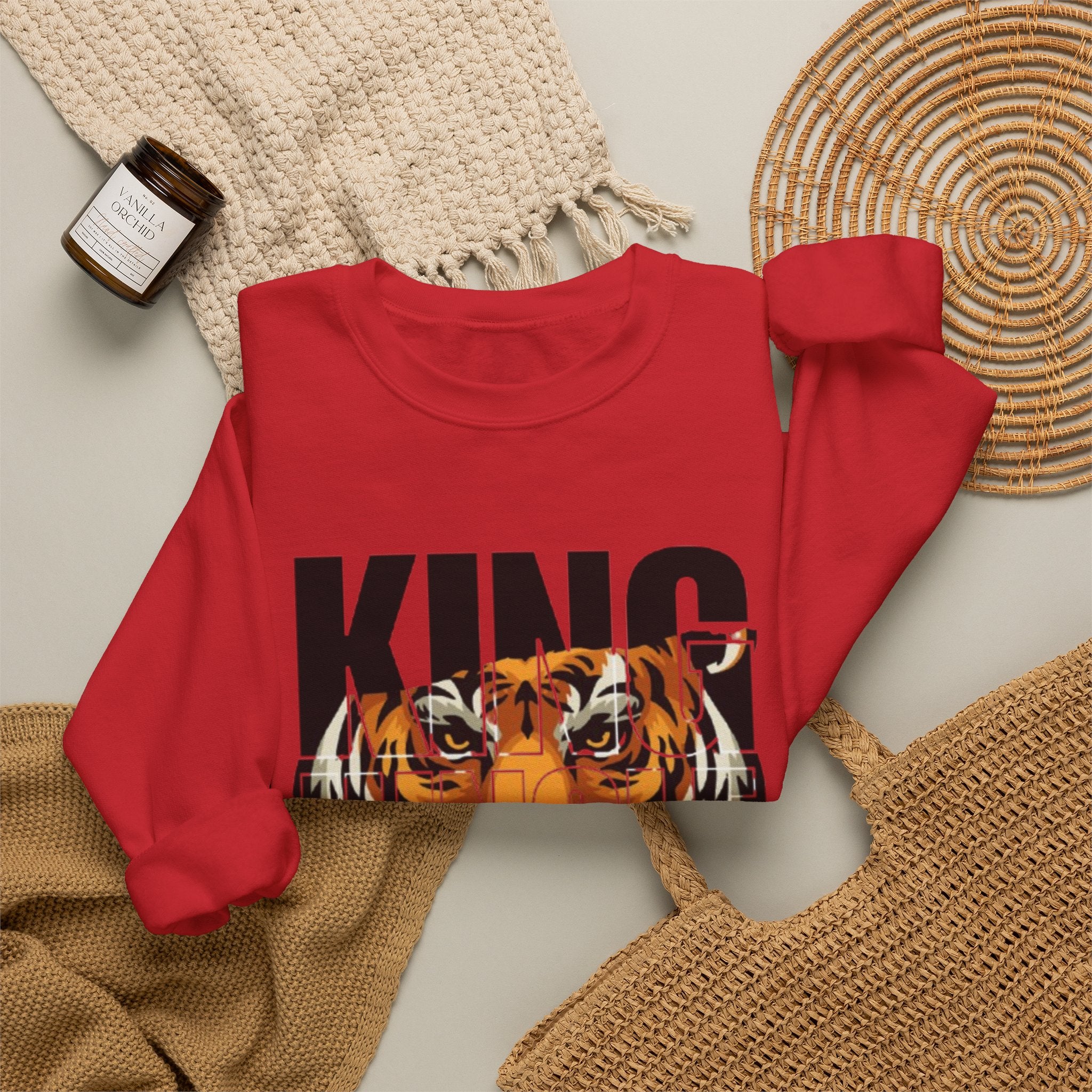 King of the Jungle Tiger Graphic Men's Premium Sweatshirt | The Fashion Studio Graphic Men's Premium Sweatshirt