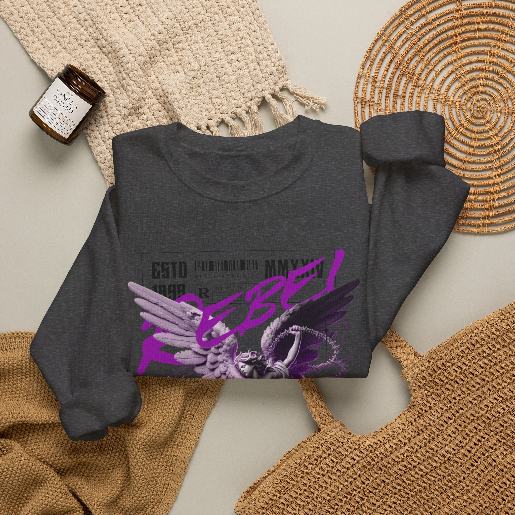 Rebel Angel Graffiti Graphic Premium Men's Sweatshirt | The Fashion Studio Graphic Premium Men's Sweatshirt