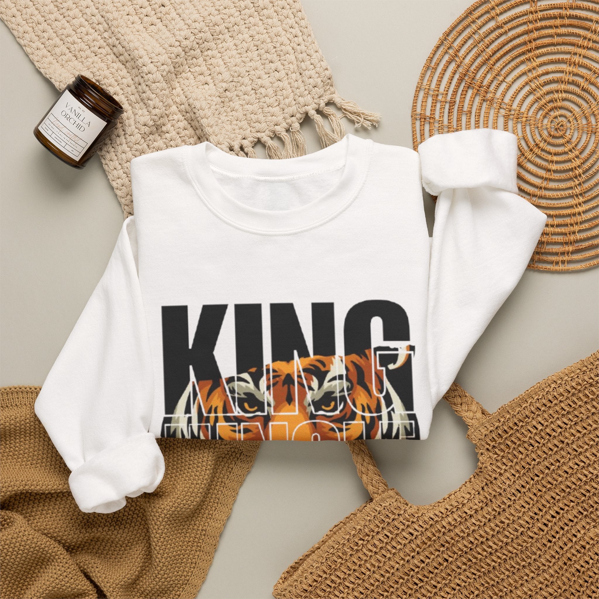 King of the Jungle Tiger Graphic Men's Premium Sweatshirt | The Fashion Studio Graphic Men's Premium Sweatshirt
