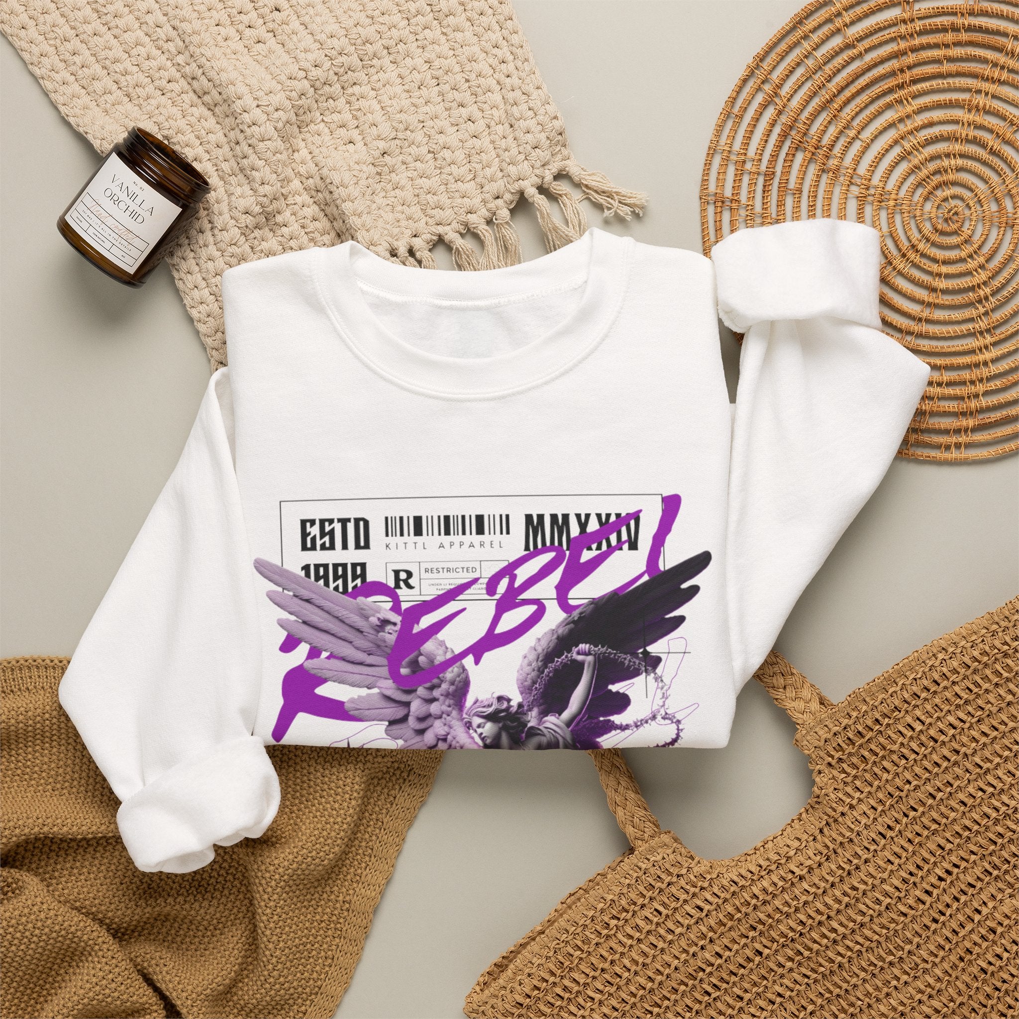Rebel Angel Graffiti Graphic Premium Men's Sweatshirt | The Fashion Studio Graphic Premium Men's Sweatshirt