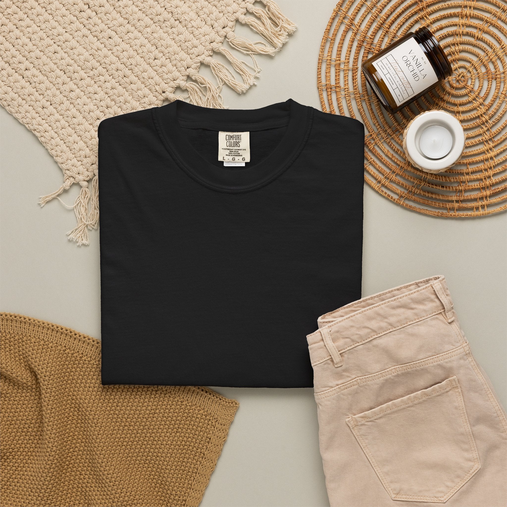 Mens X-press Quality Garment-Dyed Plain T-shirt