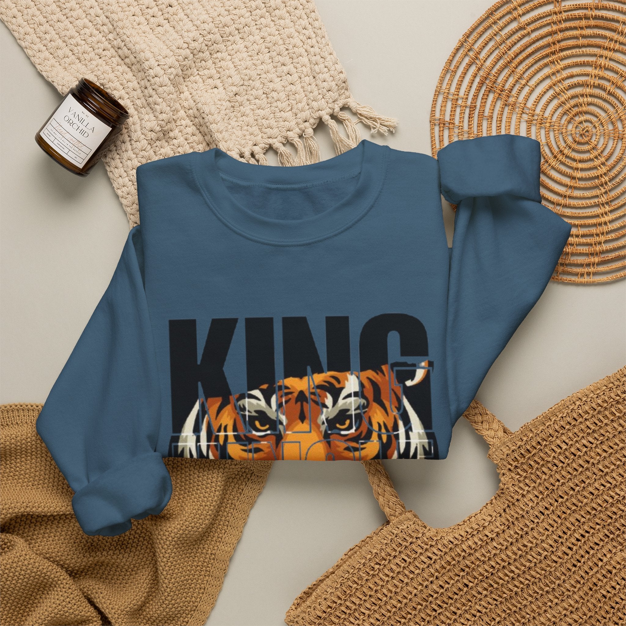 King of the Jungle Tiger Graphic Men's Premium Sweatshirt | The Fashion Studio Graphic Men's Premium Sweatshirt