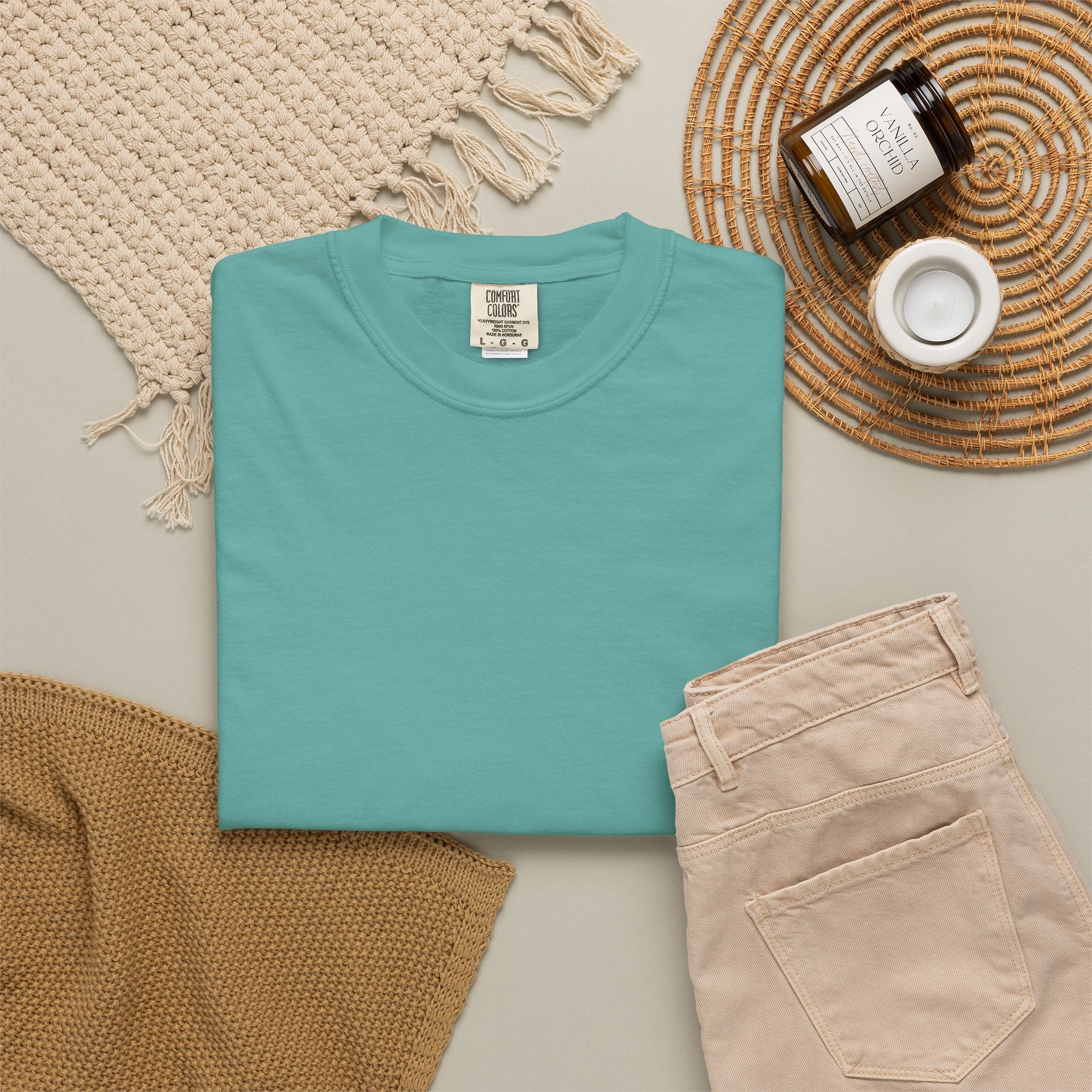 Mens X-press Quality Garment-Dyed Plain T-shirt