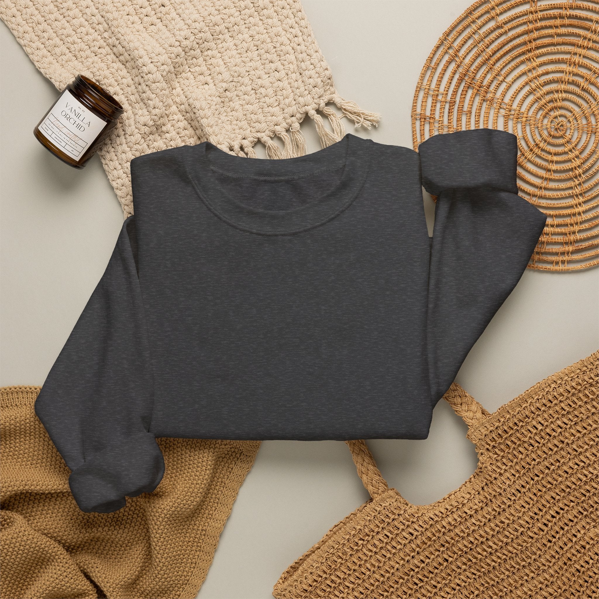 Mens X-Press Quality Luxury Dark Heather Crewneck Sweatshirt