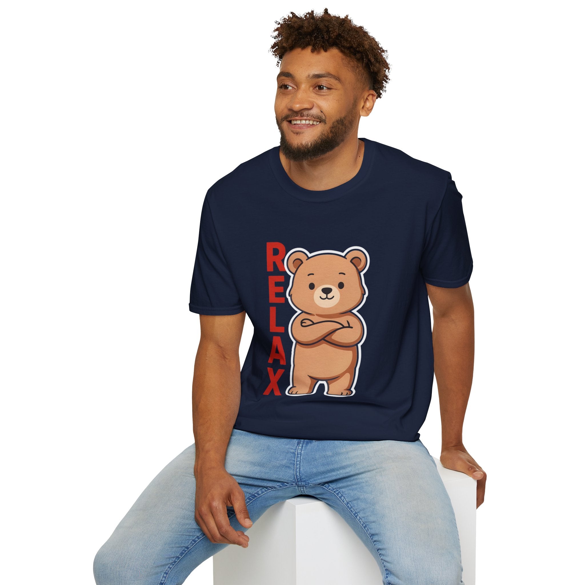 Relax Bear Graphic T-Shirt | Cute Cartoon Oversized Unisex Streetwear Tee | The Fashion Studio