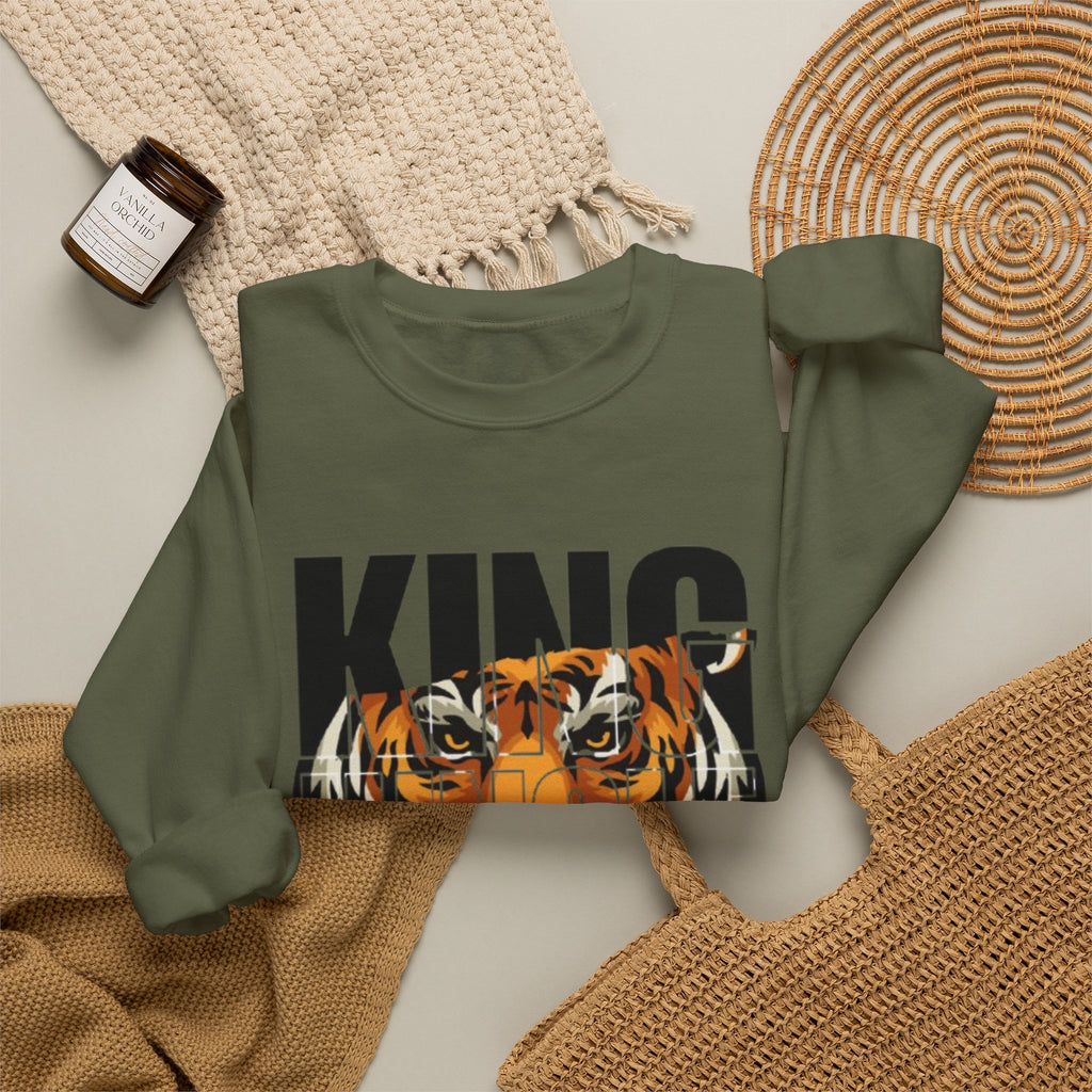 King of the Jungle Tiger Graphic Men's Premium Sweatshirt | The Fashion Studio Graphic Men's Premium Sweatshirt