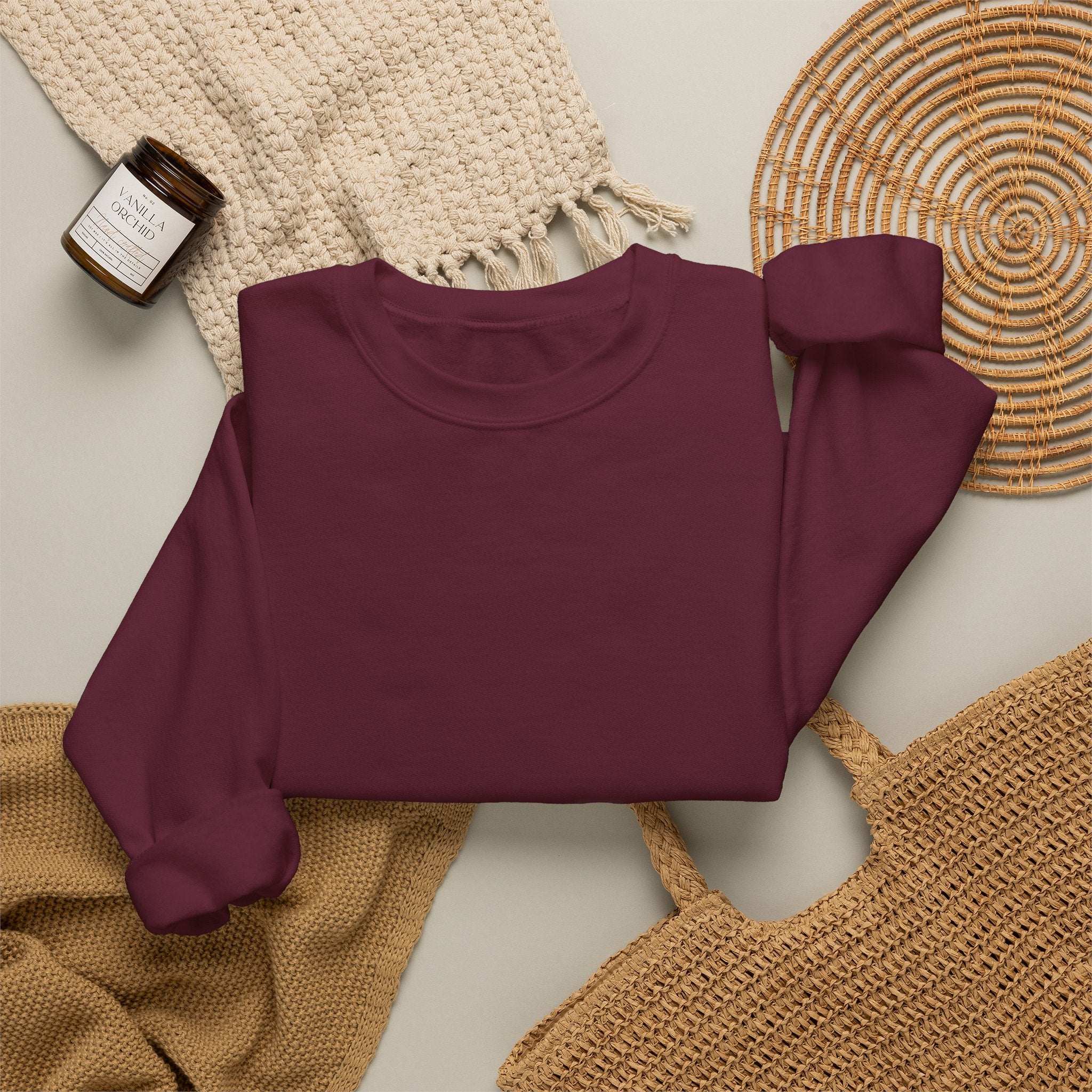 Men's X-Press Quality Luxury Maroon Crewneck Sweatshirt