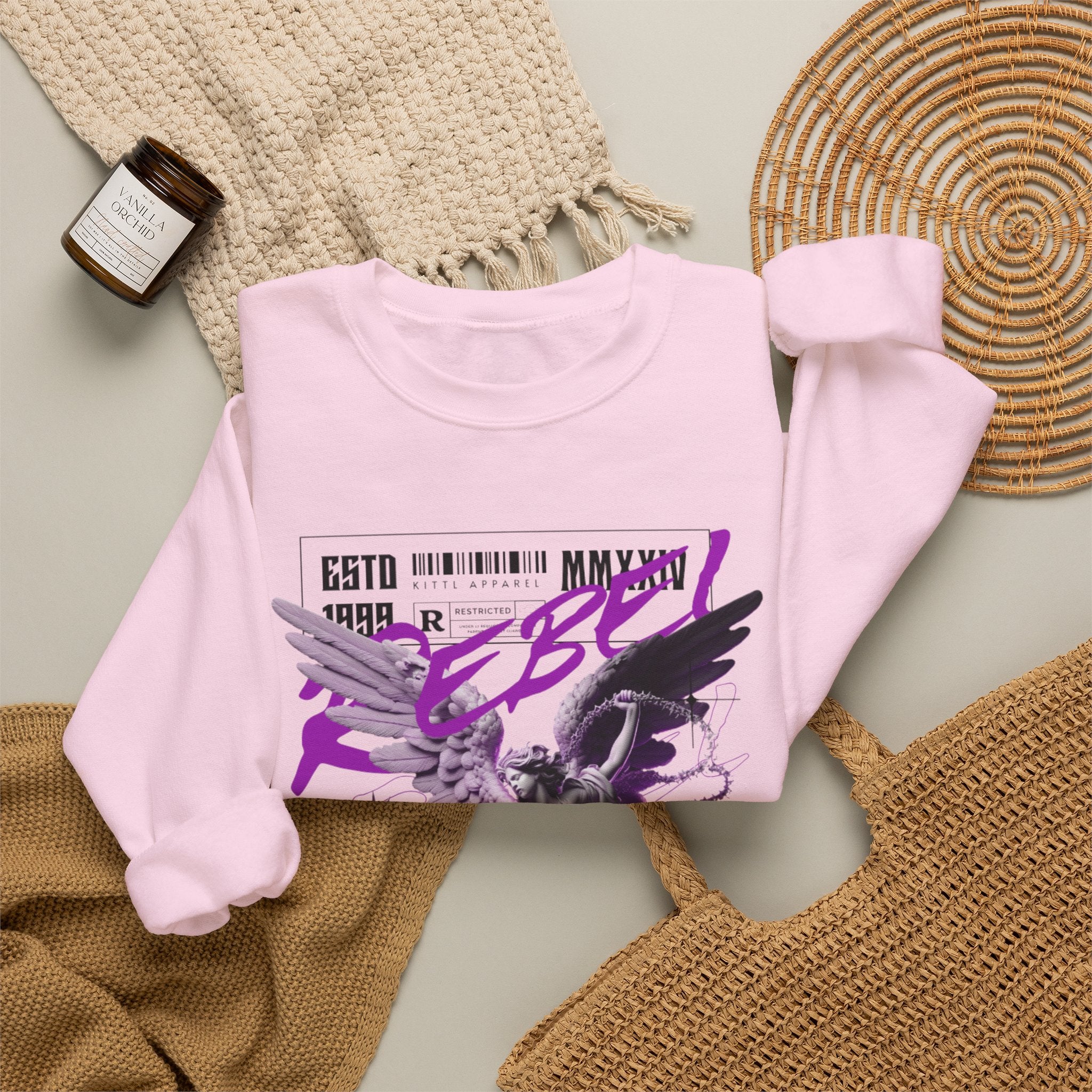 Rebel Angel Graffiti Graphic Premium Men's Sweatshirt | The Fashion Studio Graphic Premium Men's Sweatshirt