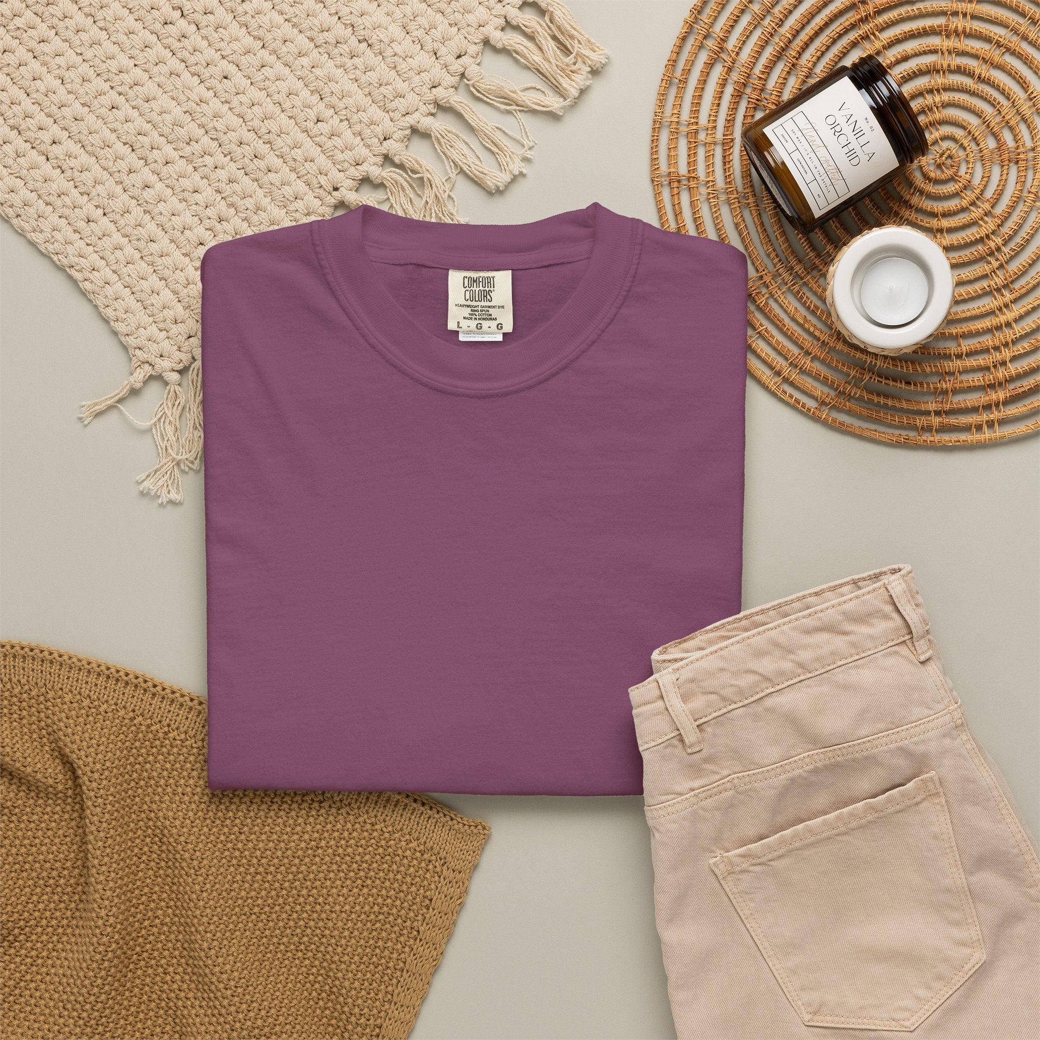 Mens X-press Quality Garment-Dyed Plain T-shirt