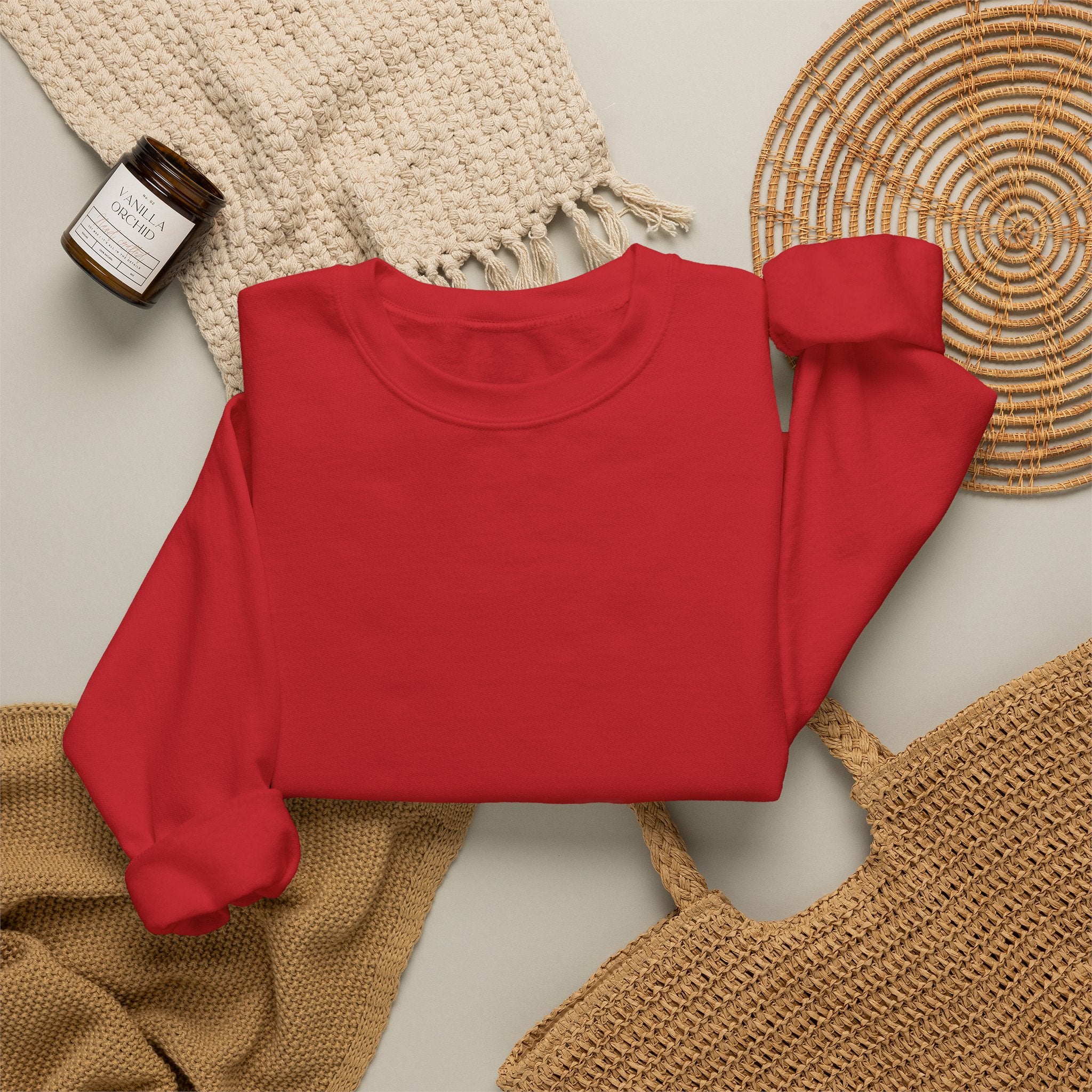 Men's X-Press Quality  Luxury Red Crewneck Sweatshirt