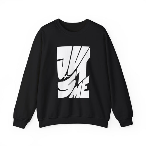 Dark gray sweatshirt with a crow design on a white background