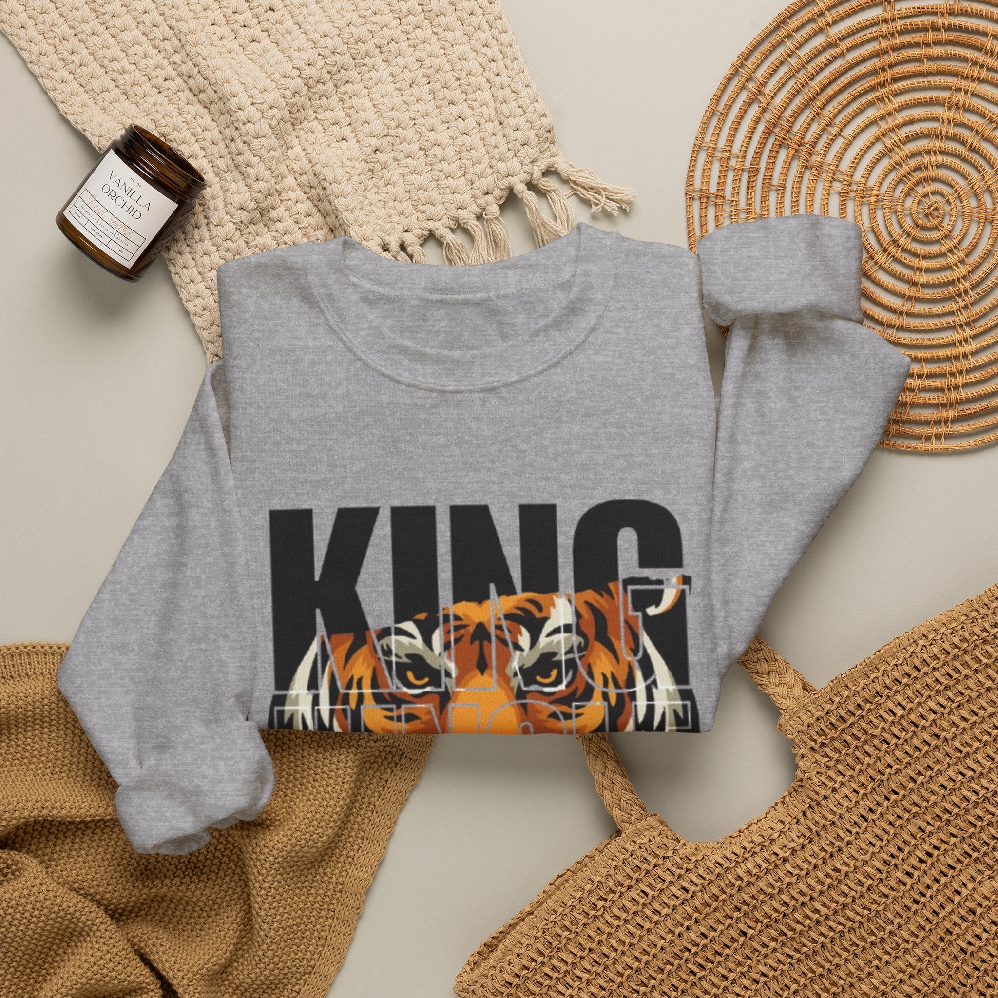 King of the Jungle Tiger Graphic Men's Premium Sweatshirt | The Fashion Studio Graphic Men's Premium Sweatshirt