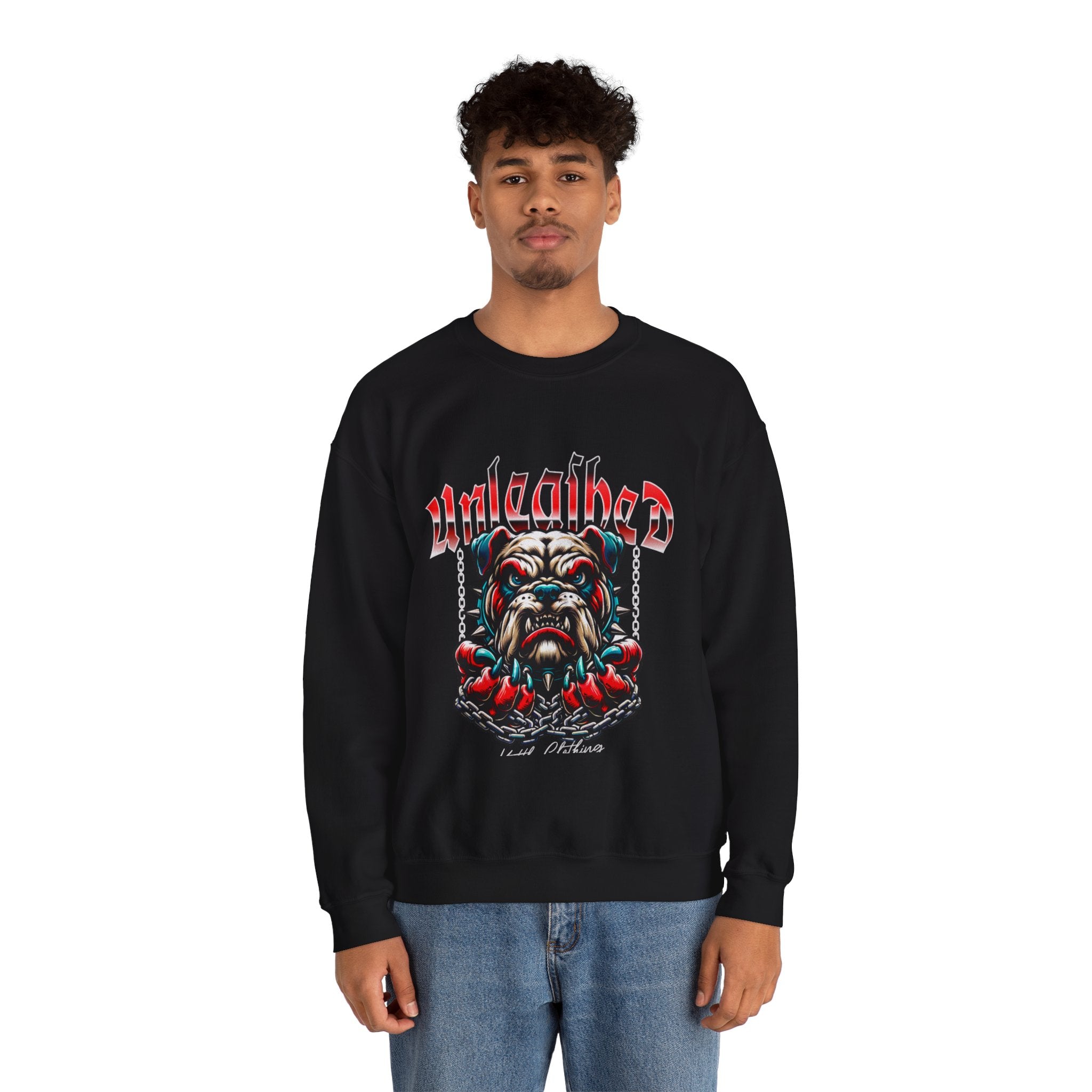 Unleashed Bulldog Graphic Premium Unisex Crewneck Sweatshirt | The Fashion Studio Graphic Premium Unisex Crewneck Sweatshirt