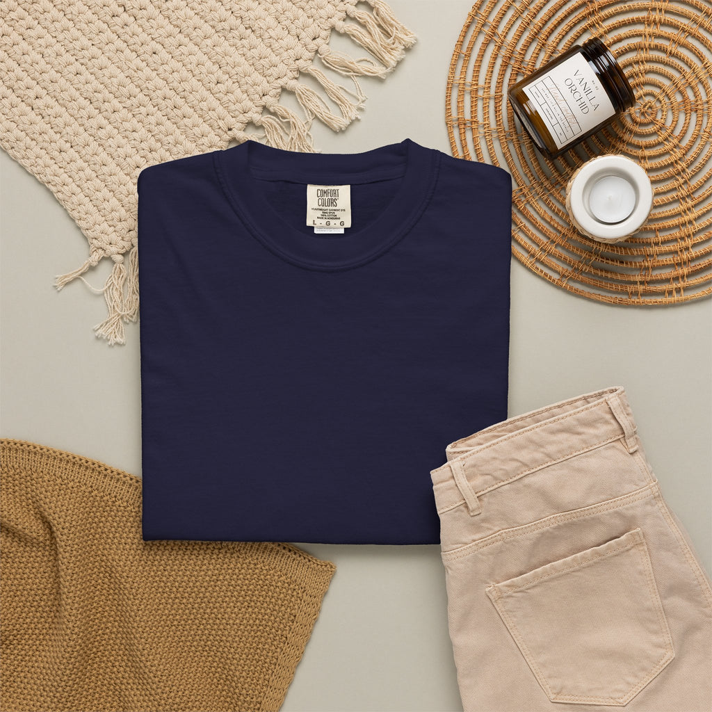 Mens X-press Quality Garment-Dyed Plain T-shirt