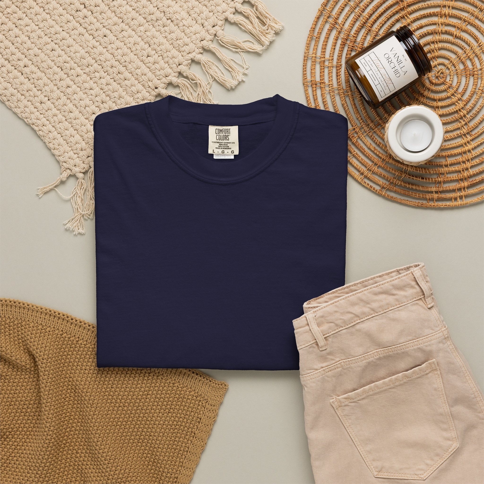 Mens X-press Quality Garment-Dyed Plain T-shirt