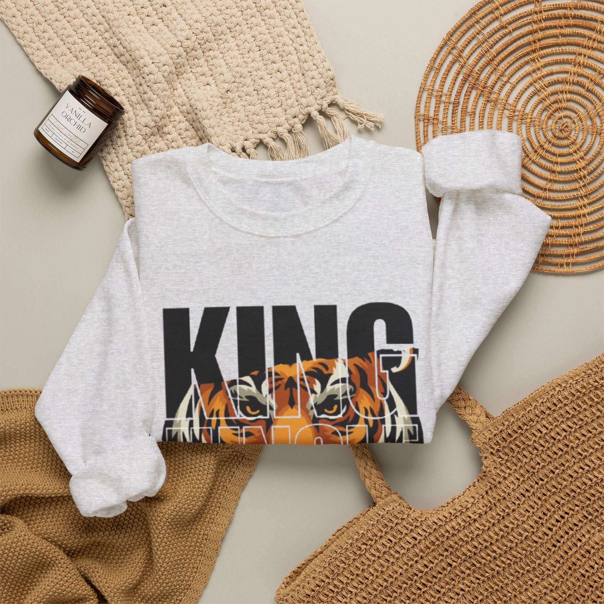 King of the Jungle Tiger Graphic Men's Premium Sweatshirt | The Fashion Studio Graphic Men's Premium Sweatshirt