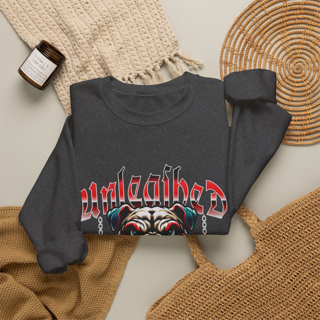 Unleashed Bulldog Graphic Premium Unisex Crewneck Sweatshirt | The Fashion Studio Graphic Premium Unisex Crewneck Sweatshirt