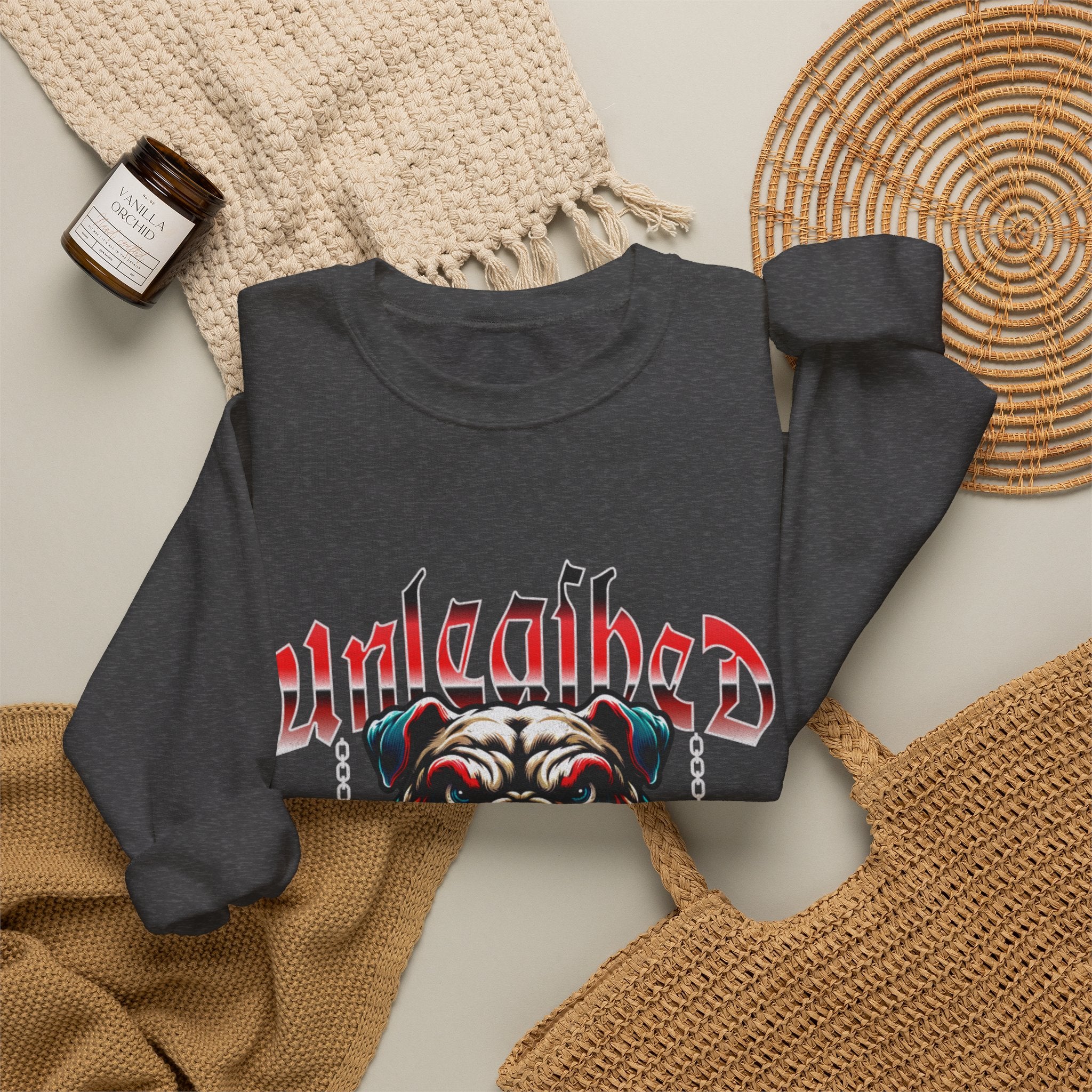 Unleashed Bulldog Graphic Premium Unisex Crewneck Sweatshirt | The Fashion Studio Graphic Premium Unisex Crewneck Sweatshirt