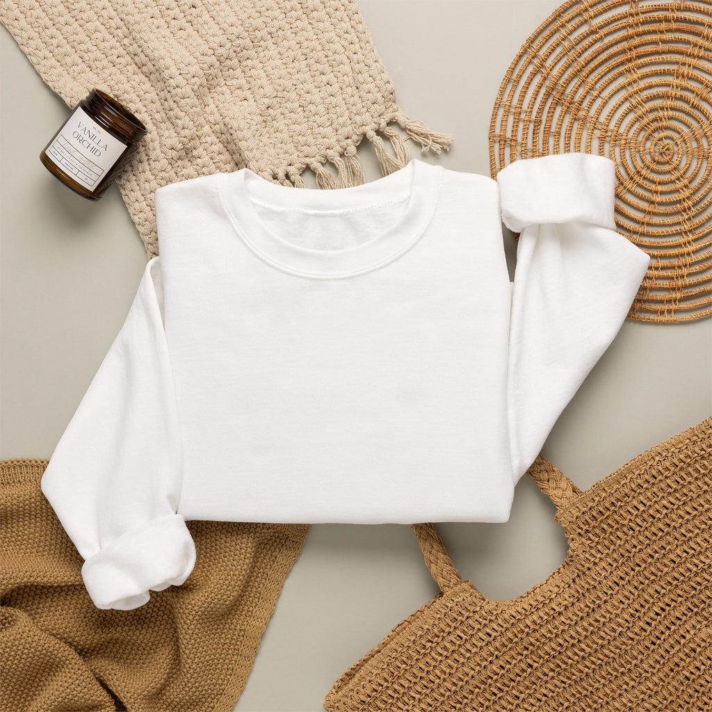 Mens X-Press quality Luxury White Crewneck Sweatshirt