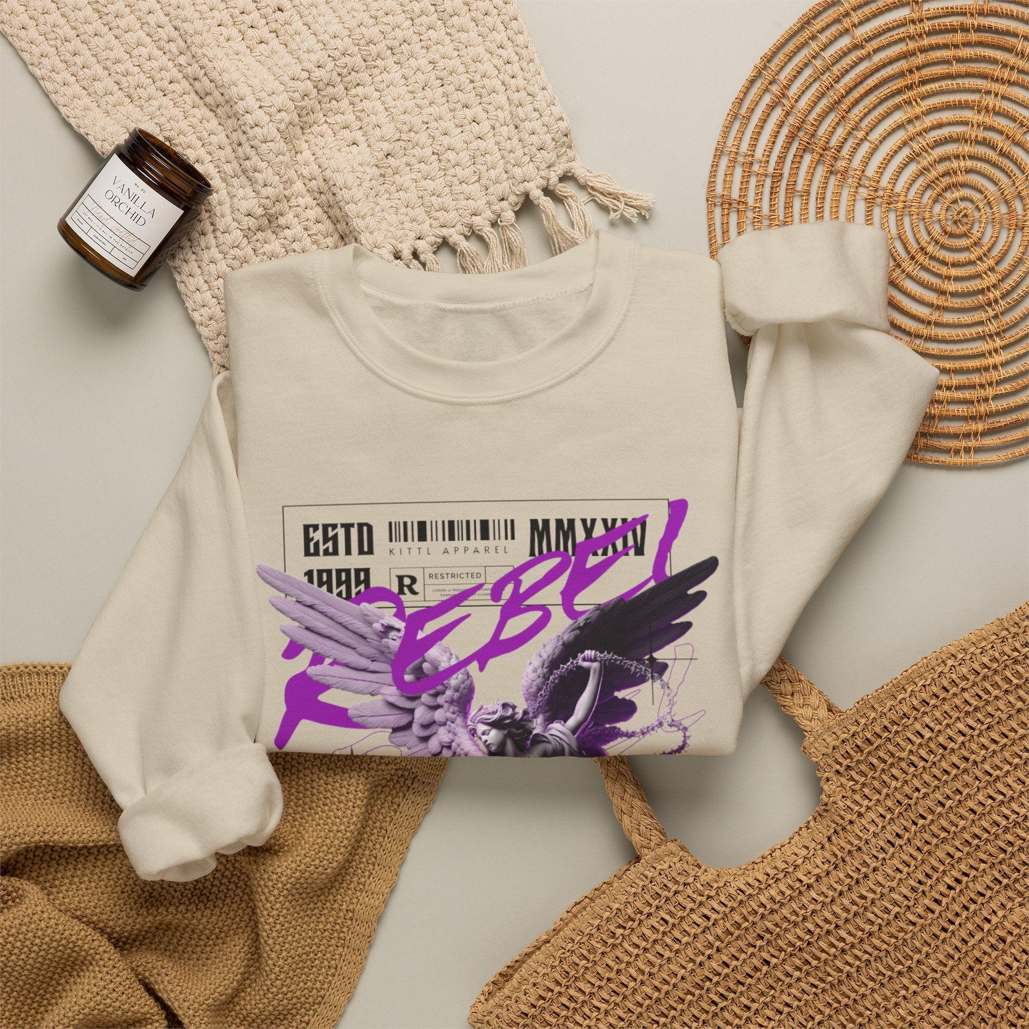 Rebel Angel Graffiti Graphic Premium Men's Sweatshirt | The Fashion Studio Graphic Premium Men's Sweatshirt