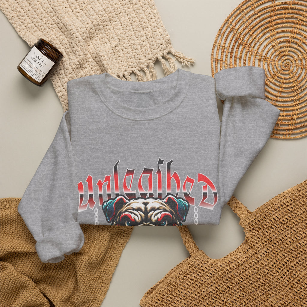 Unleashed Bulldog Graphic Premium Unisex Crewneck Sweatshirt | The Fashion Studio Graphic Premium Unisex Crewneck Sweatshirt