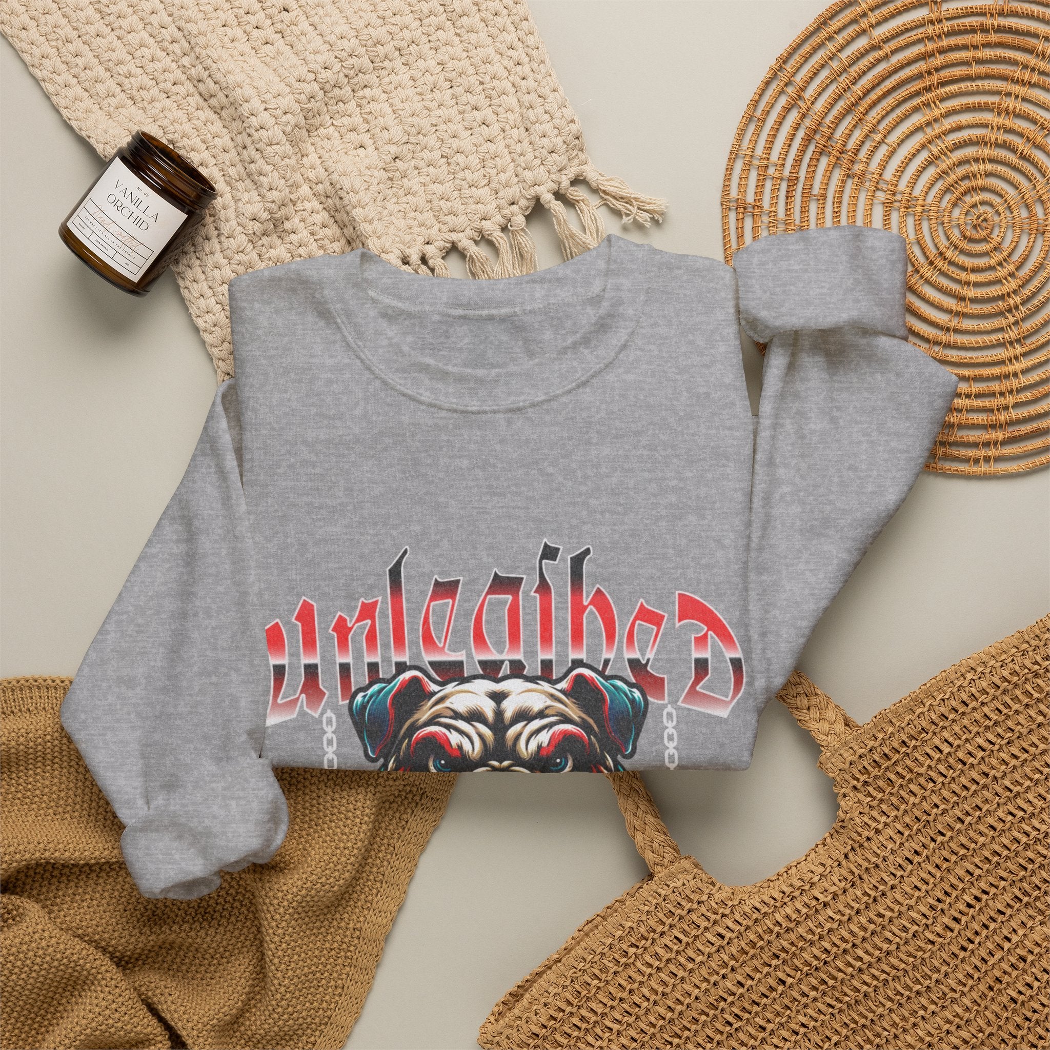 Unleashed Bulldog Graphic Premium Unisex Crewneck Sweatshirt | The Fashion Studio Graphic Premium Unisex Crewneck Sweatshirt