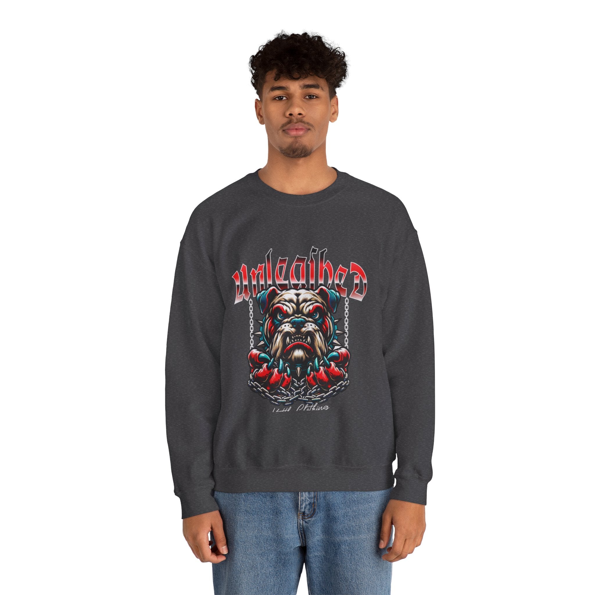 Unleashed Bulldog Graphic Premium Unisex Crewneck Sweatshirt | The Fashion Studio Graphic Premium Unisex Crewneck Sweatshirt