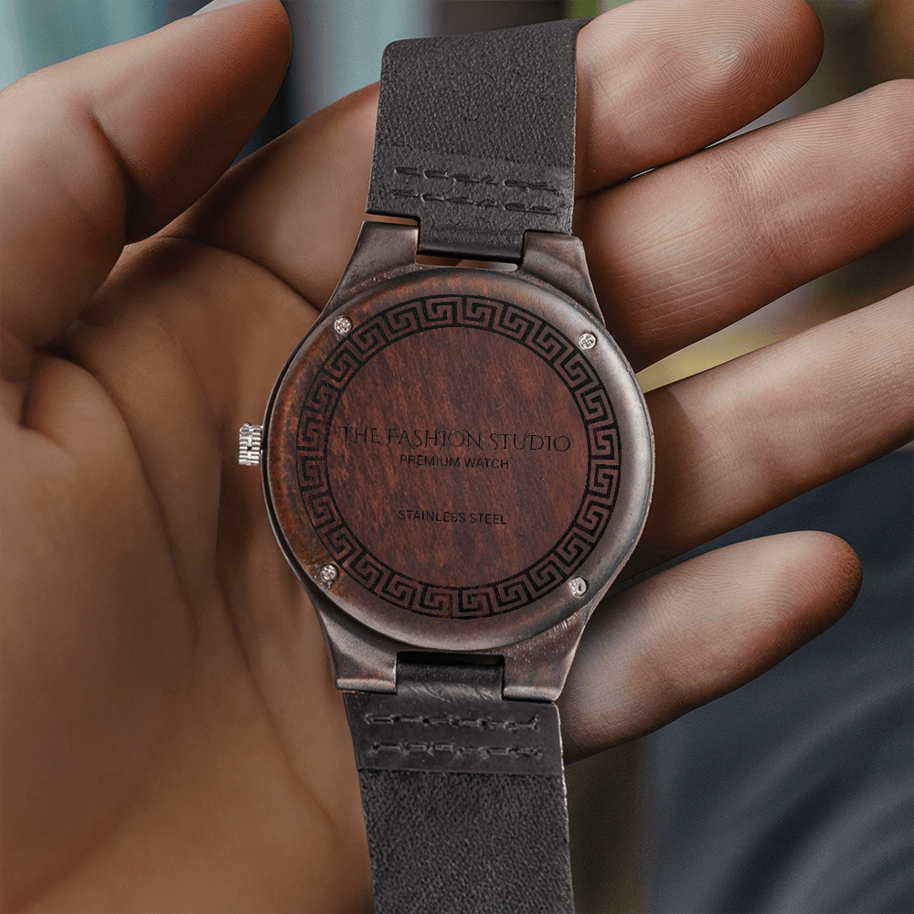 Mens Premium  Engraved Wooden Watch | Analog Watch | Wooden Watch | The Fashion Studio Wodden Watch