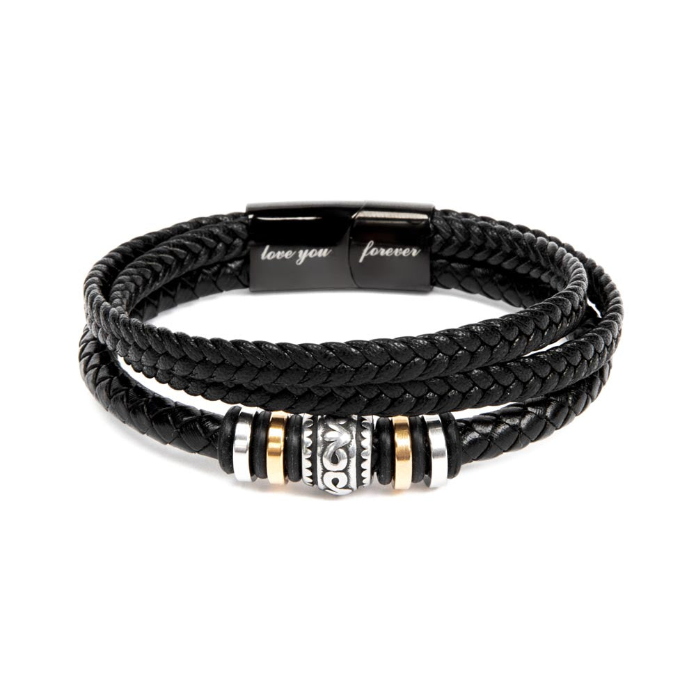 Men's Black Braided Vegan Leather Bracelet | Stainless Steel Magnetic Clasp